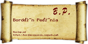 Bordán Peónia névjegykártya